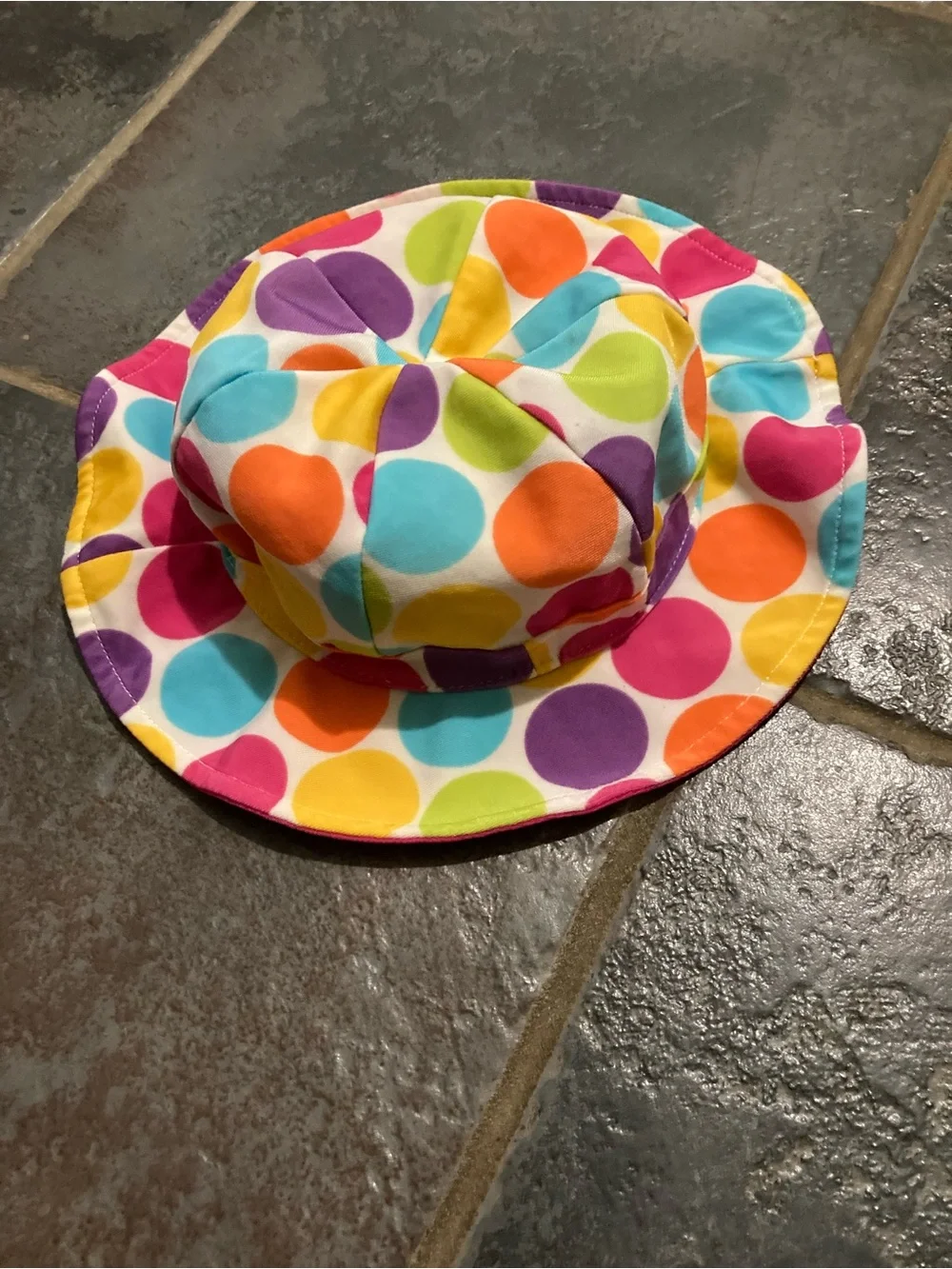 Vintage Koala Kids Colorful Polka Dot Bucket Hat - Multi Girls Size 18/24 Months